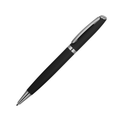 Купить Ручка металлическая шариковая Flow soft-touch, черный/серебристый с нанесением