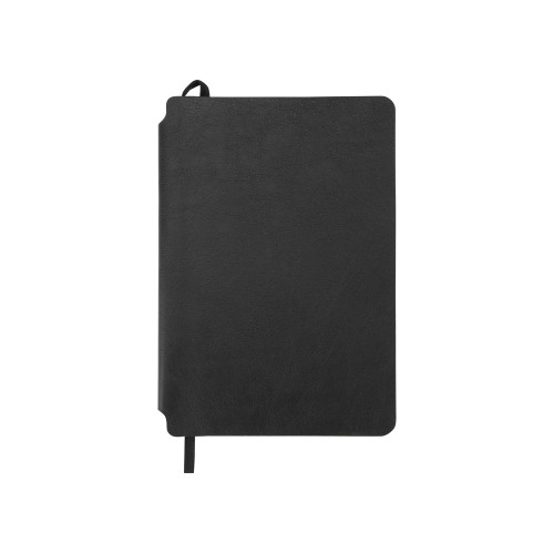 Купить Блокнот Notepeno 130x205 мм с тонированными линованными страницами, черный (Р) с нанесением логотипа