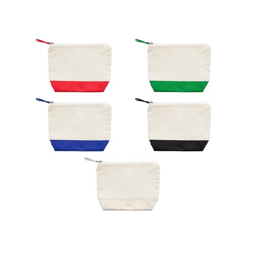 Купить Косметичка DOEL из хлопка плотностью 280 г/м2, бежевый/красный с нанесением логотипа