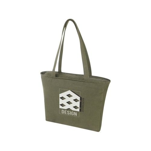 Купить Weekender эко-сумка из переработанного материала Aware™ плотностью 500 г/м² - Зеленый с нанесением логотипа