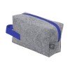Купить Косметичка из РПЕТ фетра с ручкой Felt, серый с синим с нанесением логотипа