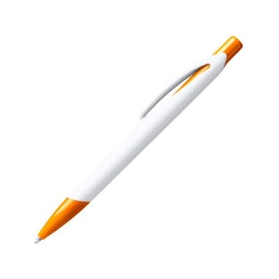 Купить Ручка пластиковая шариковая CITIX, белый/апельсин с нанесением логотипа