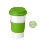 Купить Кружка с силиконовой крышкой и манжетой Нью-Йорк 300мл, зеленый с нанесением логотипа