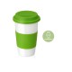 Купить Кружка с силиконовой крышкой и манжетой Нью-Йорк 300мл, зеленый с нанесением логотипа