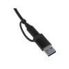 Купить USB-хаб Link с коннектором 2-в-1 USB-C и USB-A, 2.0/3.0, черный с нанесением логотипа