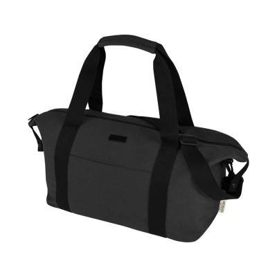 Купить Спортивная сумка Joey из брезента, переработанного по стандарту GRS, объемом 25 л, черный с нанесением логотипа