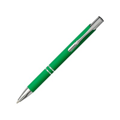 Купить Шариковая кнопочная ручка Moneta с матовым антискользящим покрытием, зеленый с нанесением