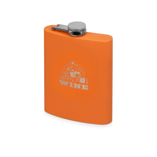 Купить Фляжка 240 мл Remarque soft touch, 304 сталь, оранжевый с нанесением логотипа