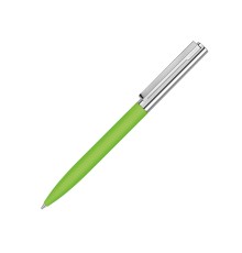 Ручка металлическая шариковая Bright GUM soft-touch с зеркальной гравировкой, зеленое яблоко