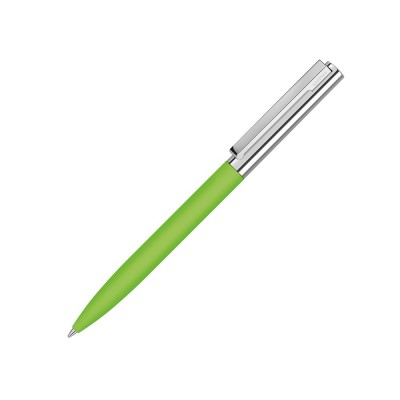 Купить Ручка металлическая шариковая Bright GUM soft-touch с зеркальной гравировкой, зеленое яблоко с нанесением