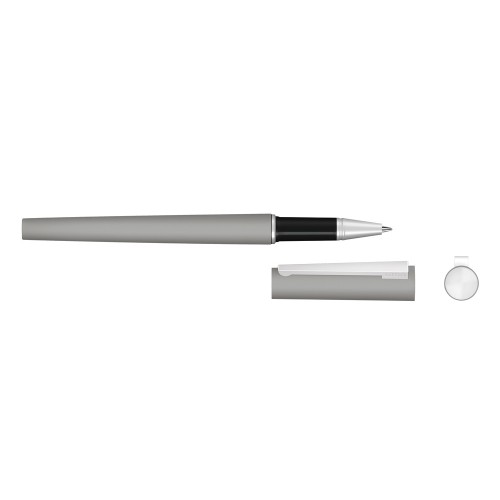 Купить Ручка металлическая роллер Brush R GUM soft-touch с зеркальной гравировкой, серый с нанесением логотипа