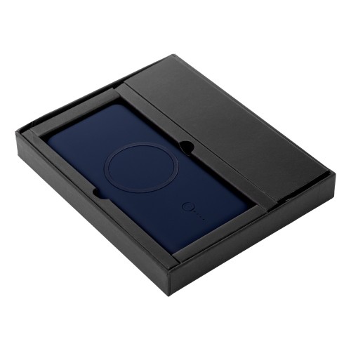 Купить Внешний беспроводной аккумулятор c QC/PD Reload, 10000 mAh, темно-синий с нанесением логотипа