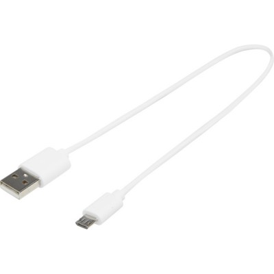 Купить Кабель USB-A – Micro-USB TPE 2A, белый с нанесением логотипа
