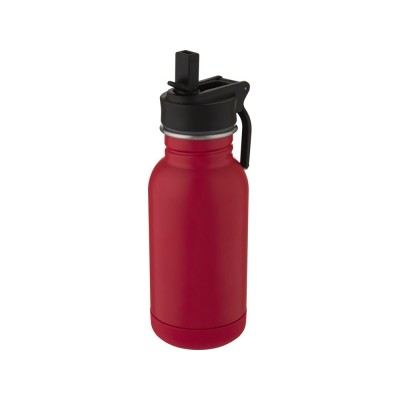 Купить Lina, спортивная бутылка из нержавеющей стали объемом 400 мл с трубочкой и петлей, ruby red с нанесением логотипа