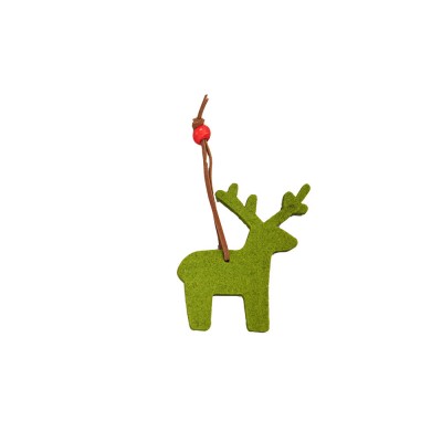 Купить Войлочное рождественское украшение Северный олень, зеленое яблоко с нанесением логотипа