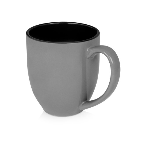 Купить Кружка керамическая Gracy 450мл, серый/черный с нанесением логотипа