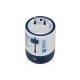 Купить Адаптер с 2-умя USB-портами для зарядки Travel Blue Twist & Slide Adaptor голубой/белый с нанесением логотипа