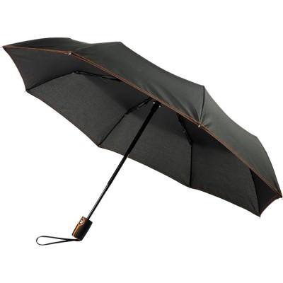 Купить Автоматический складной зонт Stark-mini, черный/оранжевый с нанесением логотипа