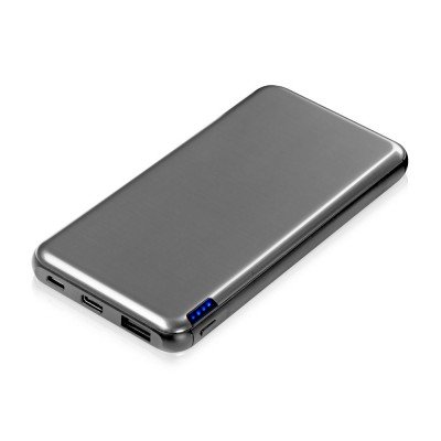 Купить Внешний аккумулятор Forge v.2, металл, 10000mah, серебристый с нанесением логотипа