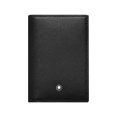 Купить Визитница с угловым отделением Sartorial. Montblanc, черный/индиго с нанесением логотипа
