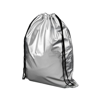 Купить Блестящий рюкзак со шнурком Oriole, серебристый с нанесением логотипа