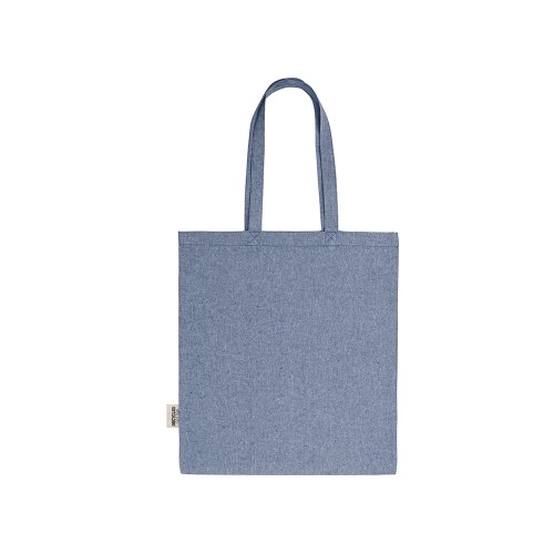 Купить Сумка-тоут Pheebs из переработанного хлопка 150 г/м2, синий меланж с нанесением логотипа