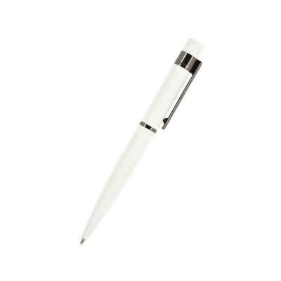 Купить Ручка Verona шариковая автоматическая, белый металлический корпус, 1.0 мм, синяя с нанесением логотипа