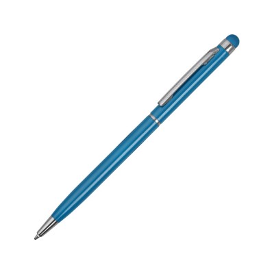 Купить Ручка-стилус металлическая шариковая Jucy, голубой с нанесением