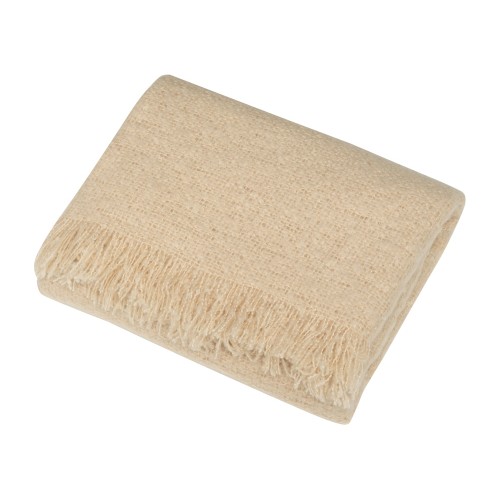 Купить Плед акриловый Mohair, бежевый с нанесением логотипа