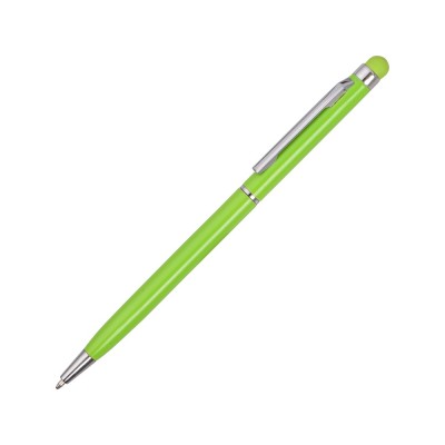 Купить Ручка-стилус металлическая шариковая Jucy, зеленое яблоко с нанесением