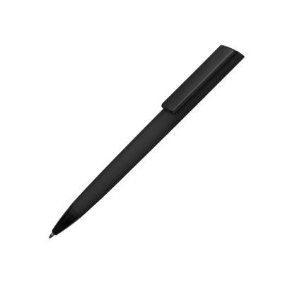 Купить Ручка пластиковая шариковая C1 софт-тач, черный с нанесением логотипа
