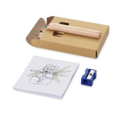 Купить Набор для рисования: 6 цветных карандашей, точилка, раскраска с нанесением