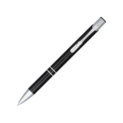 Купить Кнопочная шариковая ручка Moneta из анодированного алюминия, синие чернила, черный с нанесением