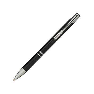 Купить Алюминиевая шариковая кнопочная ручка Moneta, синие чернила, черный с нанесением