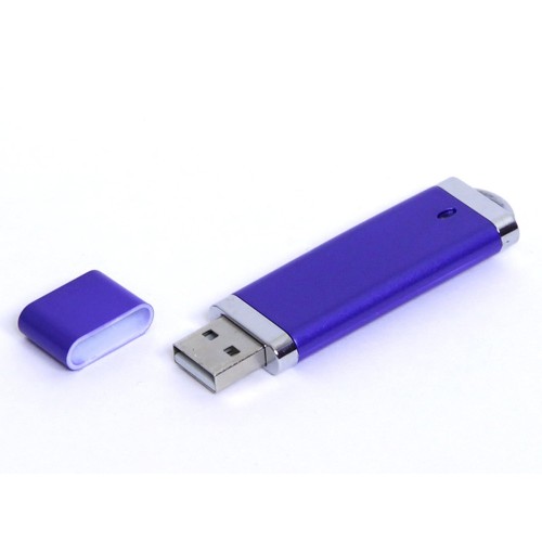 Купить USB-флешка промо на 32 Гб прямоугольной классической формы, синий с нанесением логотипа