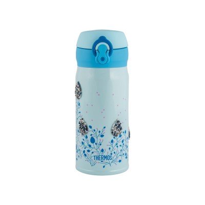 Термос из нерж. стали тм THERMOS JNL-350-SWFLOWER, голубой