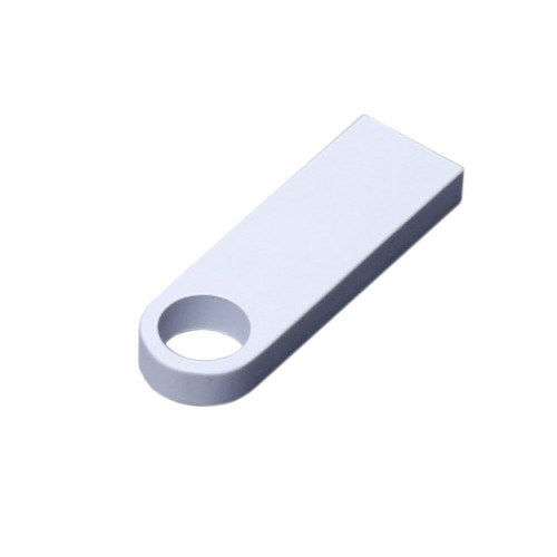 Купить USB 3.0-флешка на 64 Гб с мини чипом и круглым отверстием, белый с нанесением логотипа