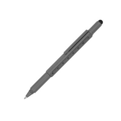 Купить Ручка шариковая металлическая Tool, серый. Встроенный уровень, мини отвертка, стилус с нанесением