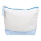 Купить Косметичка хлопковая Cotton, белый/голубой с нанесением логотипа
