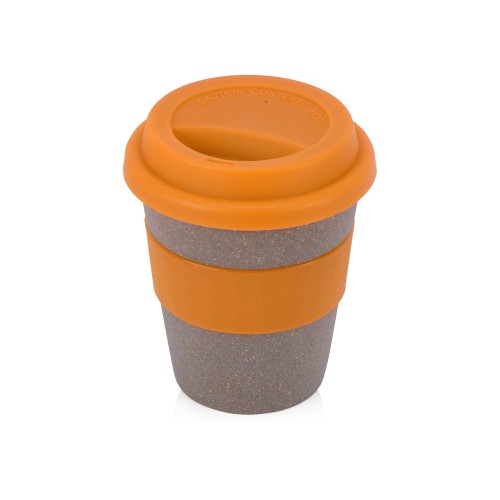 Купить Стакан с силиконовой крышкой Cafe, оранжевый с нанесением логотипа