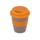 Купить Стакан с силиконовой крышкой Cafe, оранжевый с нанесением логотипа