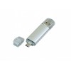 Купить USB-флешка на 32 Гб.c дополнительным разъемом Micro USB, серебро с нанесением логотипа