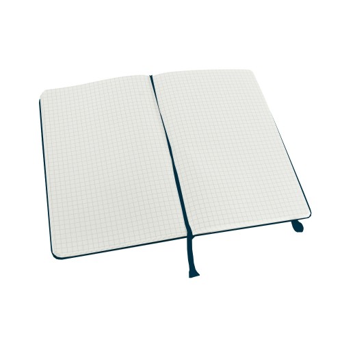 Купить Записная книжка Moleskine Classic (в клетку) в твердой обложке, Large (13х21см), голубой сапфир с нанесением логотипа