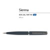 Купить Ручка Sienna шариковая  автоматическая, синий металлический корпус, 1.0 мм, синяя с нанесением логотипа