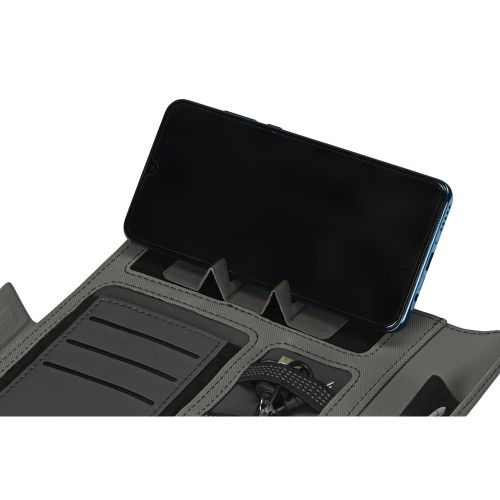 Купить Органайзер с беспроводной зарядкой 5000 mAh Powernote, светло-серый (P) с нанесением логотипа