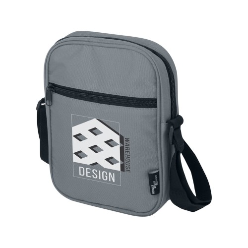 Купить Byron сумка через плечо из переработанных материалов по стандарту GRS объемом 2 л - Серый с нанесением логотипа