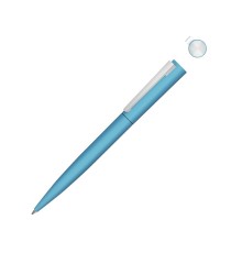 Металлическая шариковая ручка soft touch Brush gum, голубой