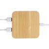 Купить USB-хаб с беспроводной зарядкой из бамбука Plato с нанесением логотипа