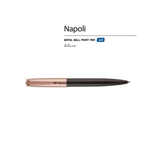 Купить Ручка металлическая шариковая Napoli, коричневый/розовое золото с нанесением логотипа