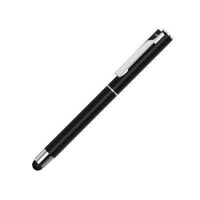 Купить Ручка металлическая стилус-роллер STRAIGHT SI R TOUCH, черный с нанесением